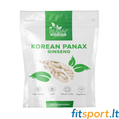 Raw Powders Koreanischer/Panax Ginseng 120 Kapseln. 